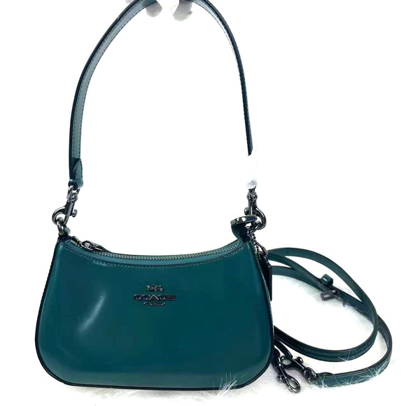 Coach Teri Mini Crossbody/Shoulder Bag In Leather/Emerald Green CW310 NWT - Picture 2 of 10
